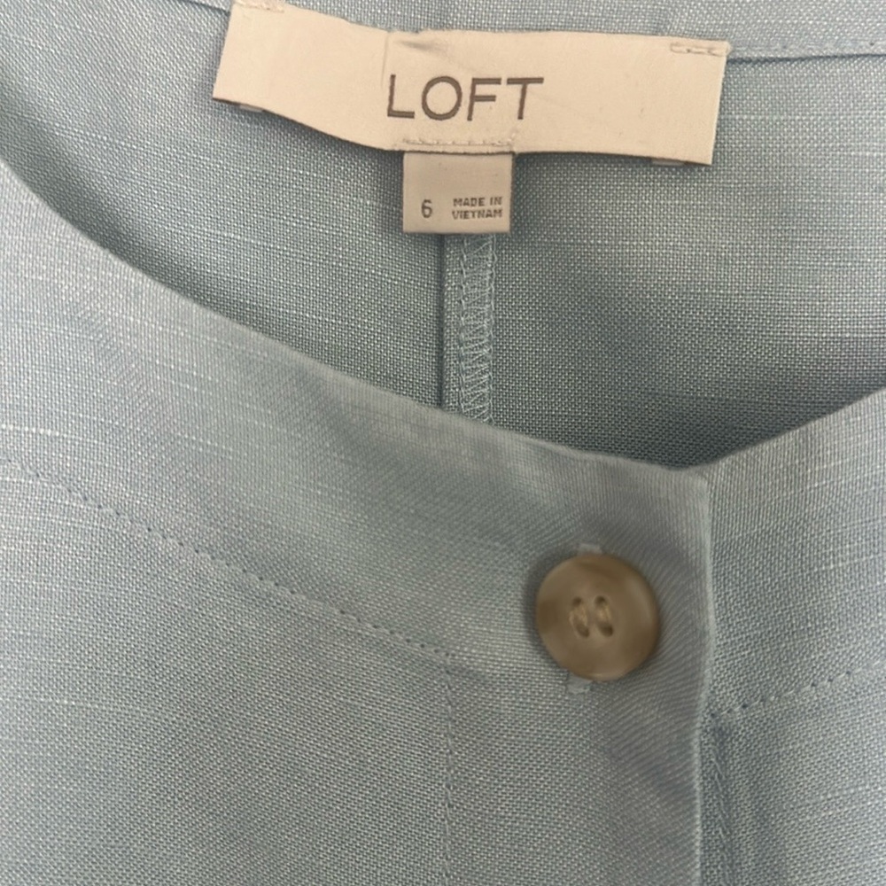 Loft Soft Blue Button Down With Front Pockets - image 1